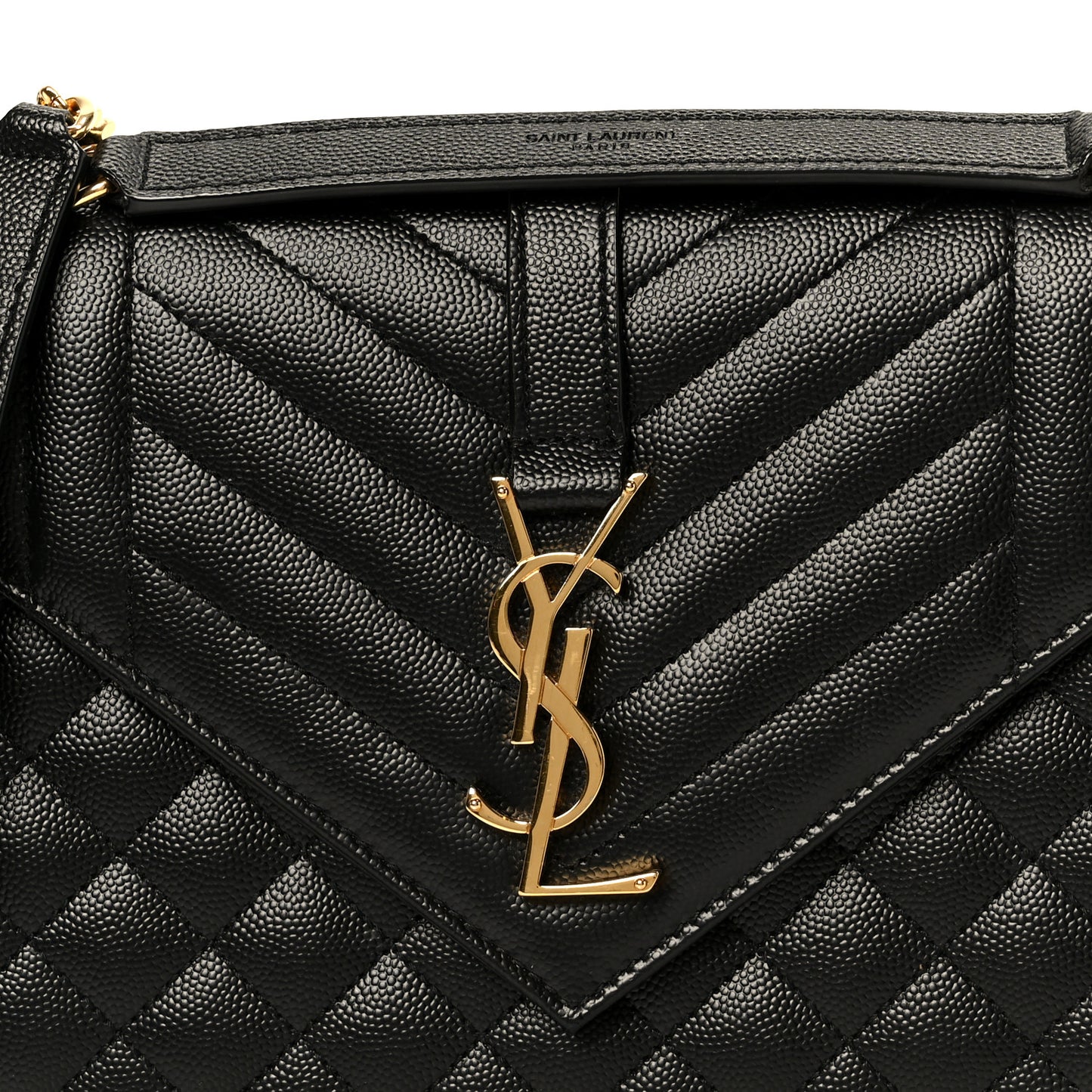 Grain De Poudre Textured Mixed Matelasse Triquilt Medium Monogram Satchel Black
