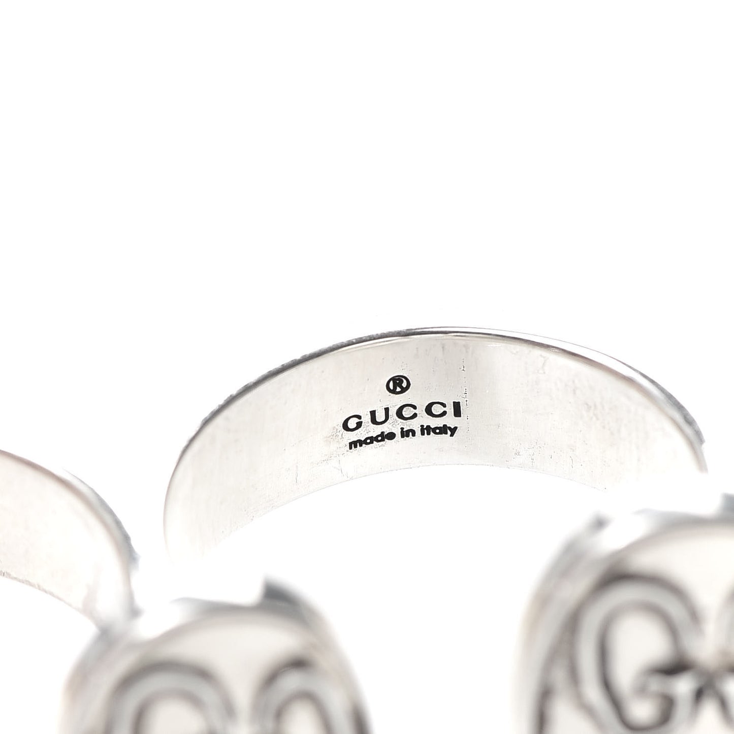 Sterling Silver GucciGhost Double Finger Ring 52 6