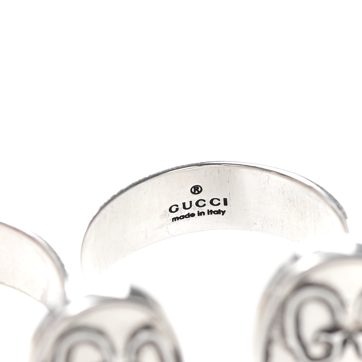 Gucci Sterling Silver GucciGhost Double Finger Ring 52 6 4 of 7