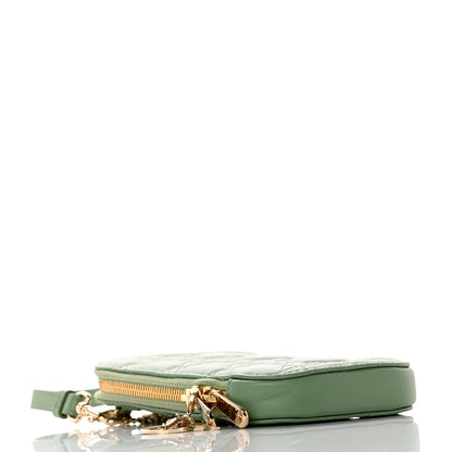 Christian Dior Lambskin Cannage Lady Dior Phone Holder Green 4 of 7