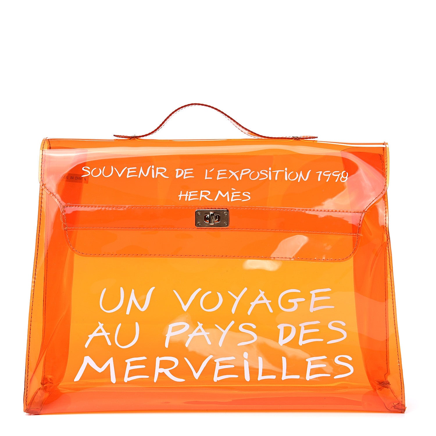 Hermes Vinyl Souvenir De L'Exposition Kelly Orange 1 of 8