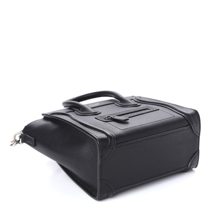 Celine Drummed Calfskin Nano Luggage Black 4 of 9