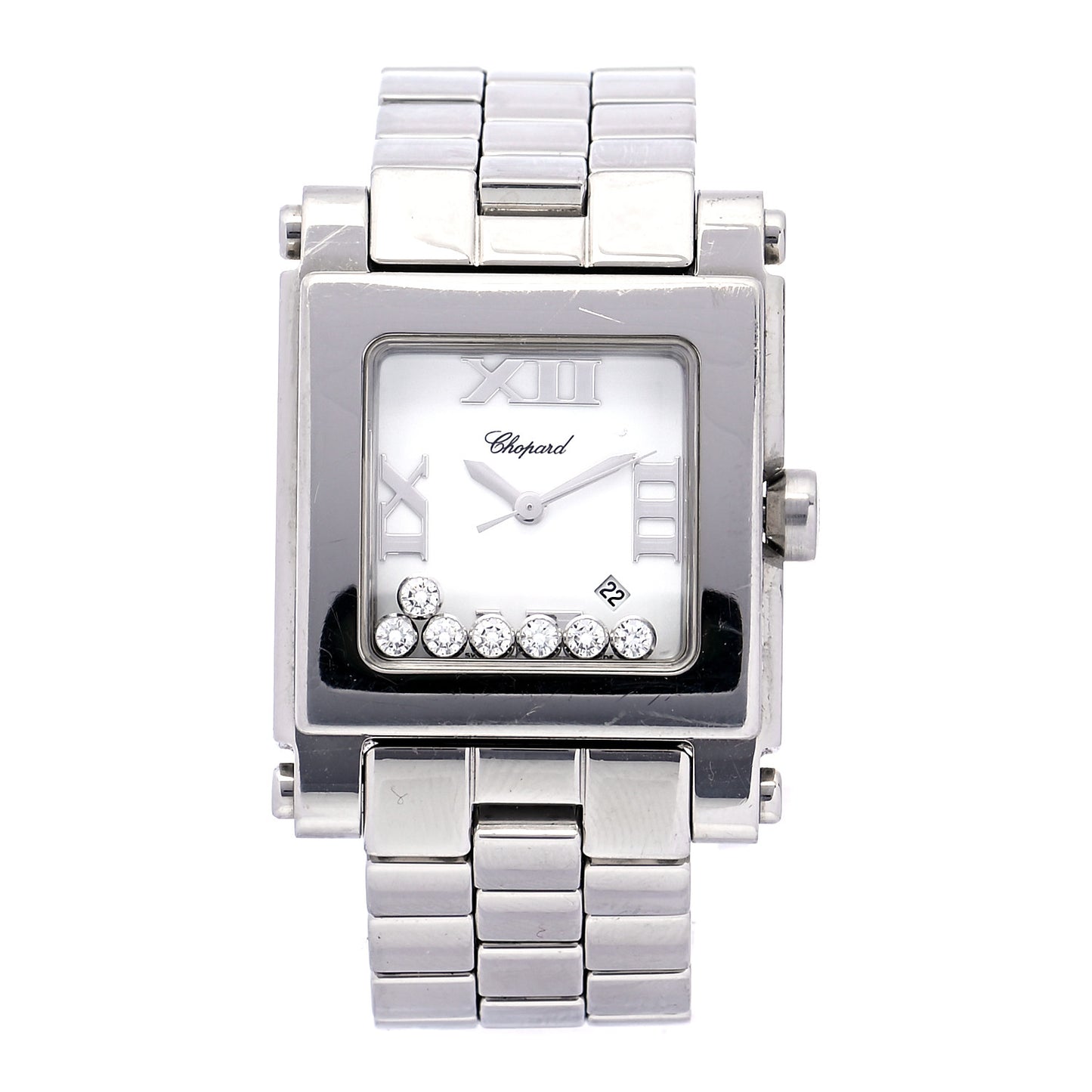 Stainless Steel 7 Diamond 29mm Happy Sport Quartz Watch