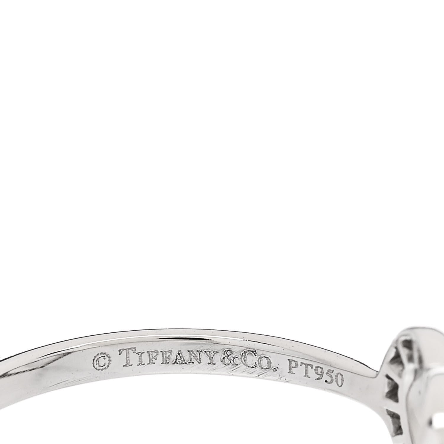 Tiffany Platinum Diamond Heart Ring 51 5.75 4 of 4