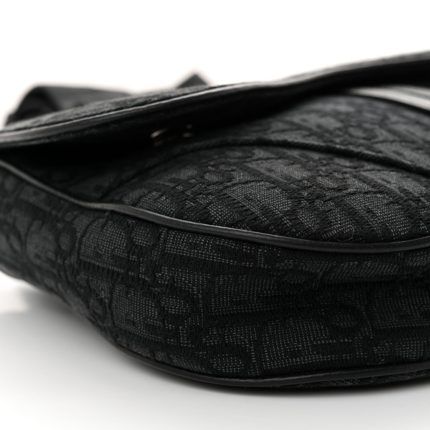 Christian Dior Oblique Mens Saddle Bag Black Blue 9 of 10