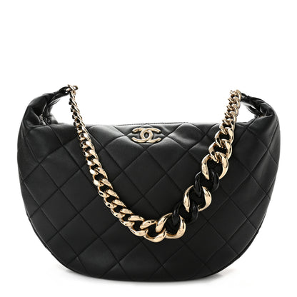 Chanel Lambskin Resin Elegant Maxi Hobo Black 1 of 10