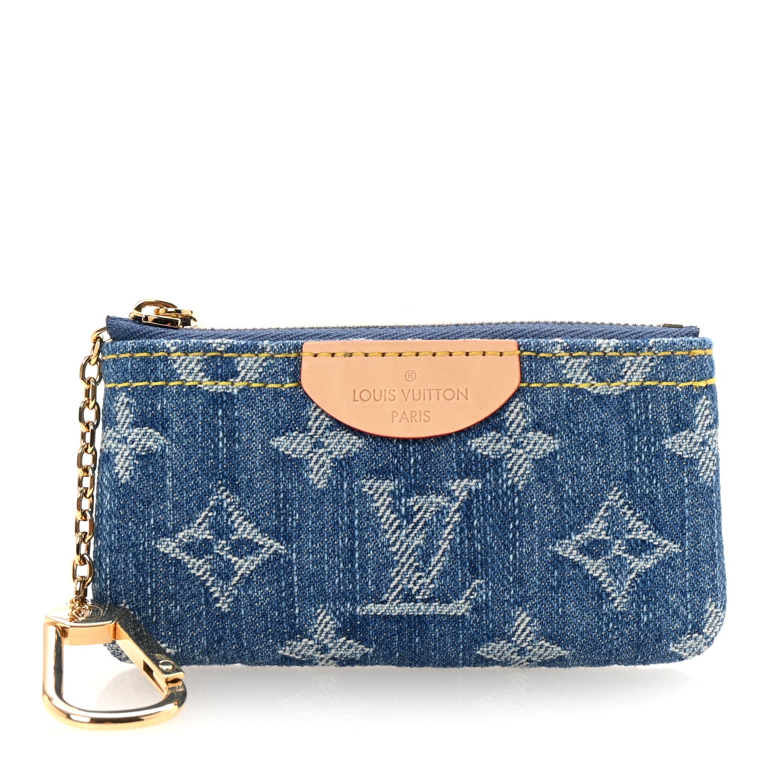 Louis Vuitton Monogram Denim Key Pouch Denim Blue 1 of 7