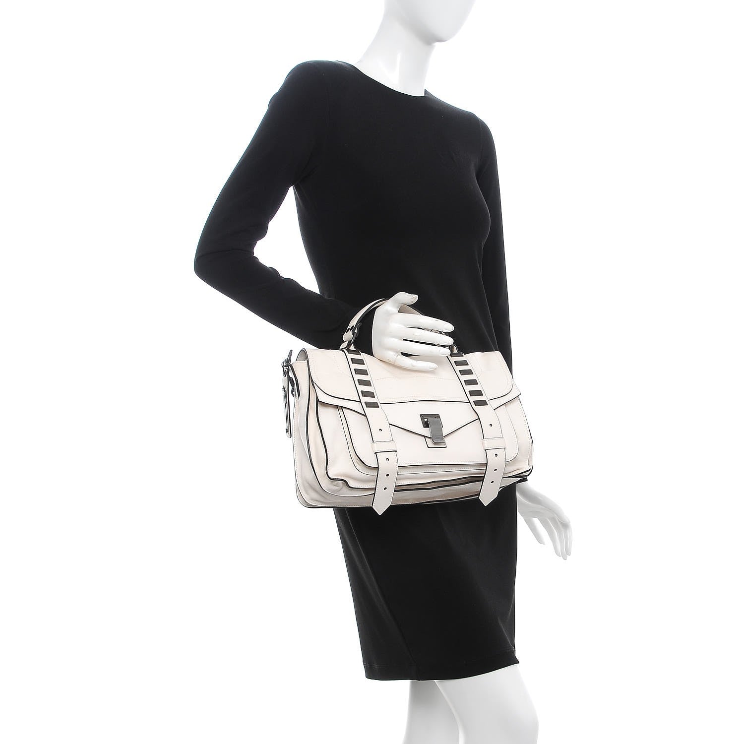 Proenza Schouler Buffalo Stud Medium PS1 Satchel White 3 of 14