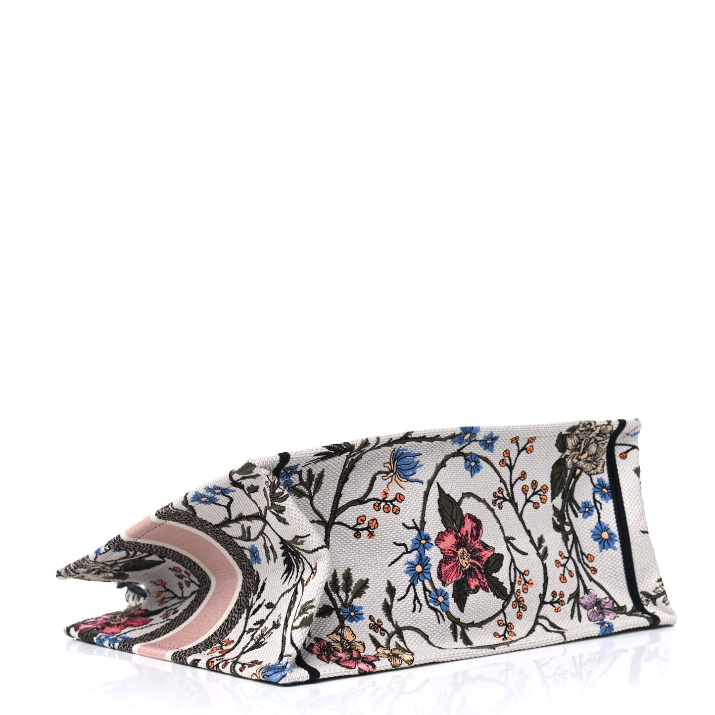 Canvas Embroidered Medium Rosa Mutabilis Book Tote Multicolor