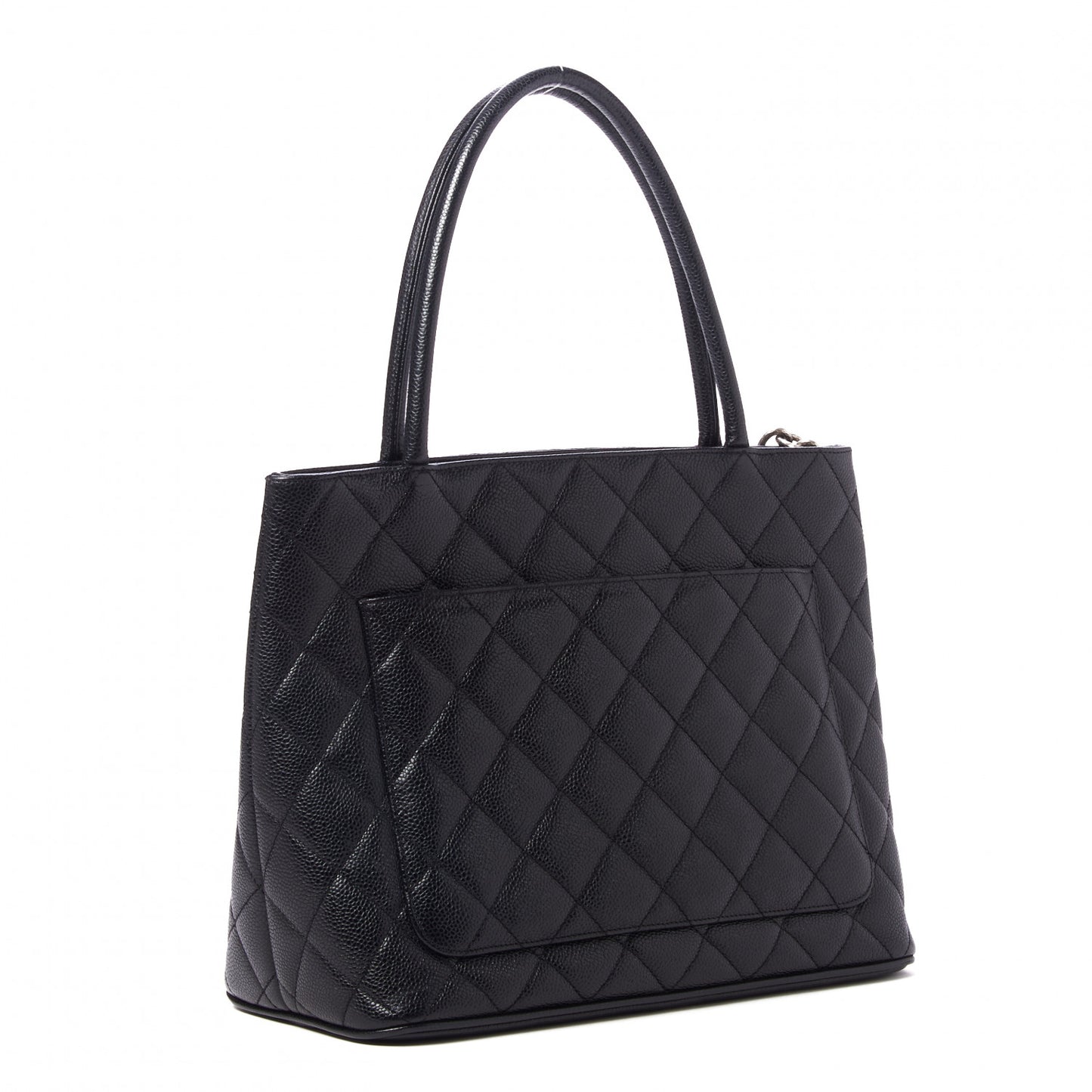 Caviar Quilted Medallion Tote Black