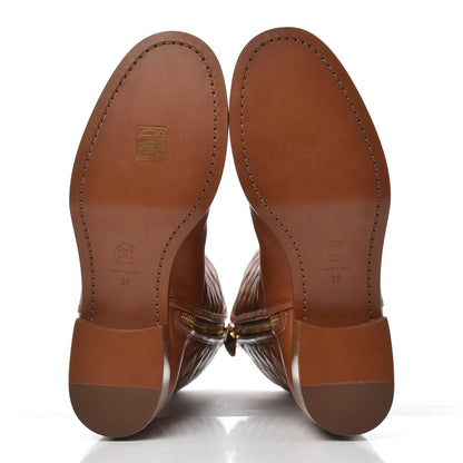 Chanel Calfskin CC Logo Mid Calf Boots 38 Caramel 5 of 20