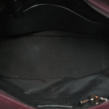 Saint Laurent Sheepskin Matelasse Chevron Large Monogram Shopping Bag Burgundy 5 of 9