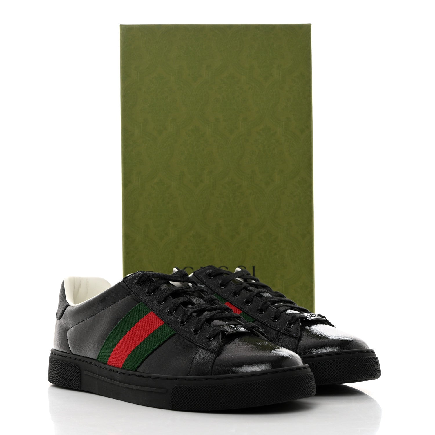 Gucci Crystal GG Monogram Web Mens New Ace Sneakers 8 Black 9 of 9