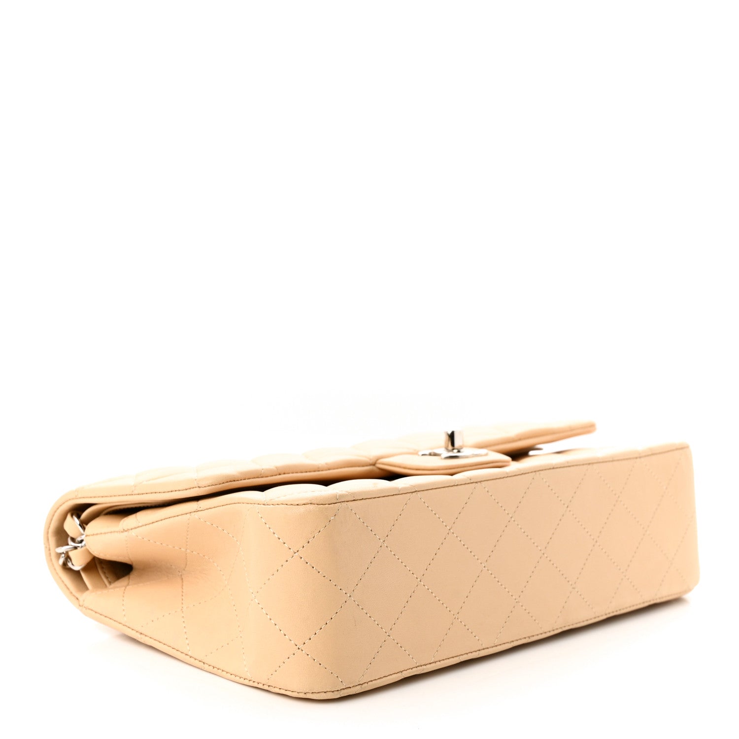 Chanel Lambskin Quilted Medium Double Flap Beige 4 of 12