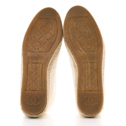 Chanel Lambskin CC Espadrilles 37 White 5 of 9