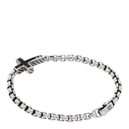 David Yurman Sterling Silver Black Diamond Pave Cross Bracelet 2 of 3