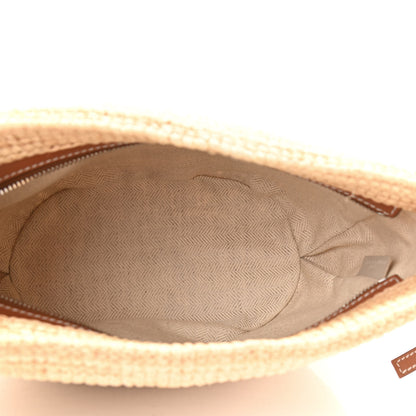Loewe Calfskin Raffia Paulas Ibiza Pochette Bag Natural Tan 5 of 10