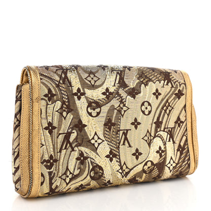 Louis Vuitton Monogram Brocade Thalie Clutch Gold 6 of 22