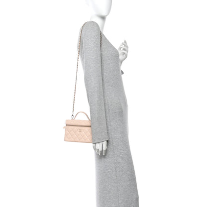 Chanel Caviar Quilted Top Handle Slim Vanity With Chain Beige 2 of 11