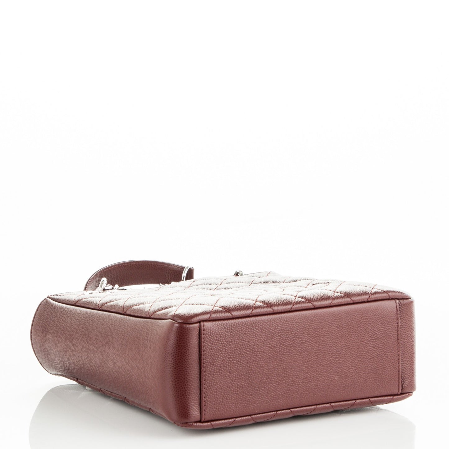 Caviar Quilted Petit Shopping Tote PST Burgundy