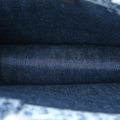 Christian Dior Oblique Denim Medium Book Tote Blue 5 of 10