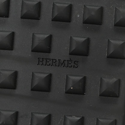 Hermes Suede Calfskin Womens Lazy Loafers 38.5 Black 7 of 10