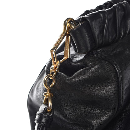 Miu Miu Vitello Lux Gathered Tote Black 16 of 16