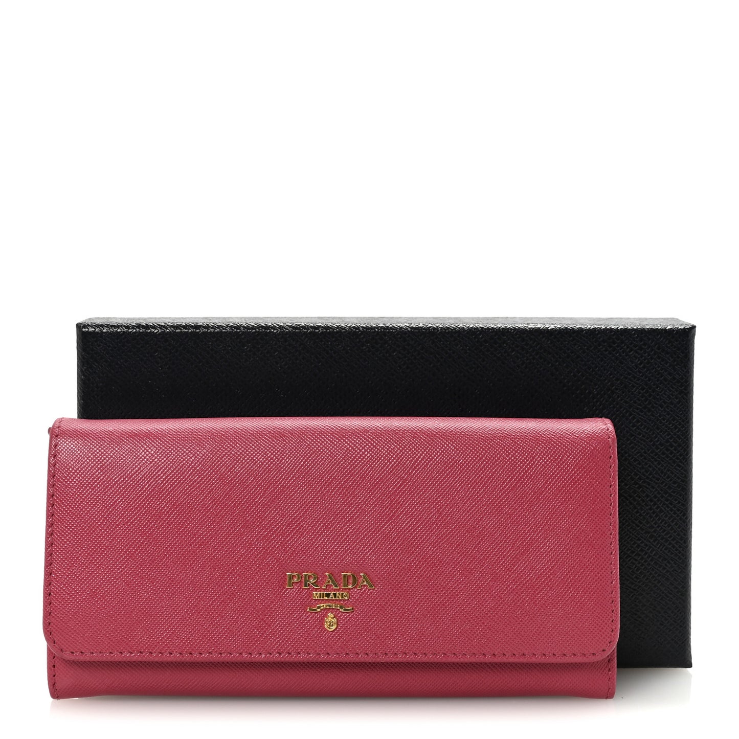 Saffiano Metal Continental Flap Wallet Peonia