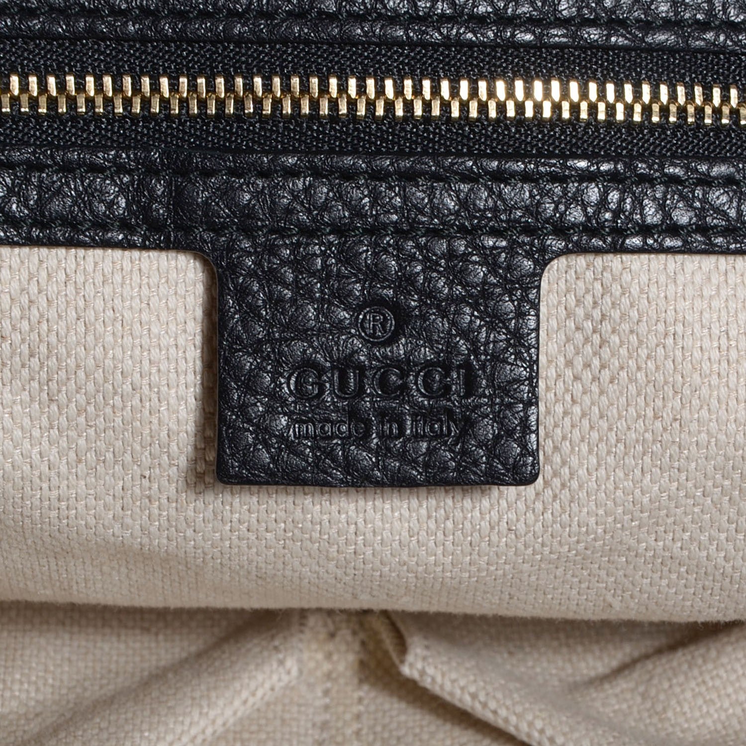 Gucci Pebbled Calfskin Medium Soho Shoulder Bag Black 6 of 9