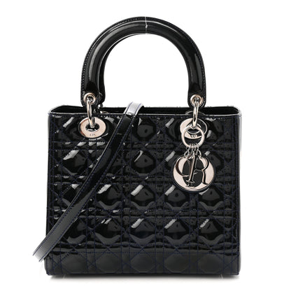 Christian Dior Patent Cannage Medium Lady Dior Navy Blue 1 of 10