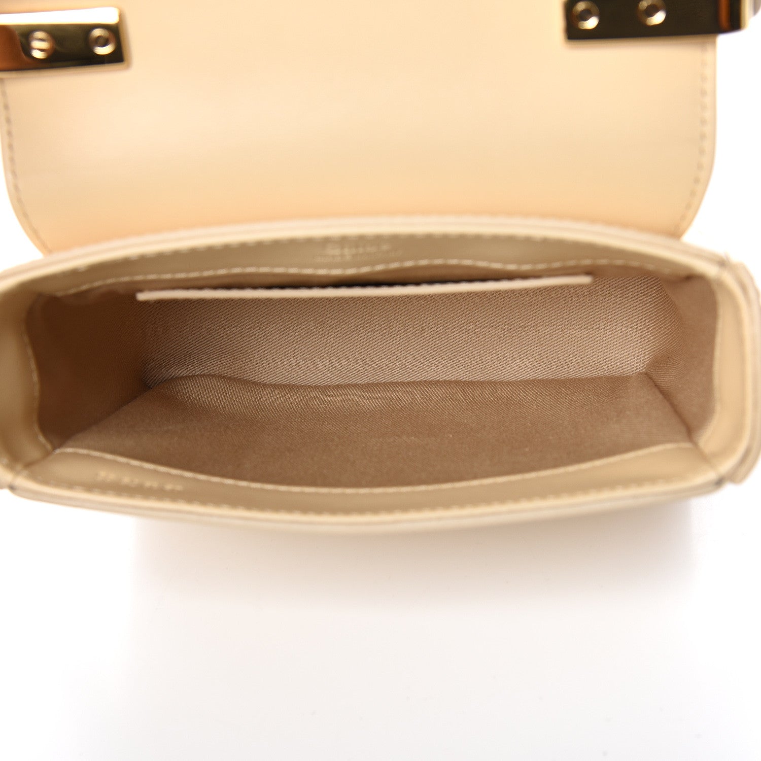 Chloe Shiny Calfskin Suede Mini C Double Carry Blondie Beige 5 of 10