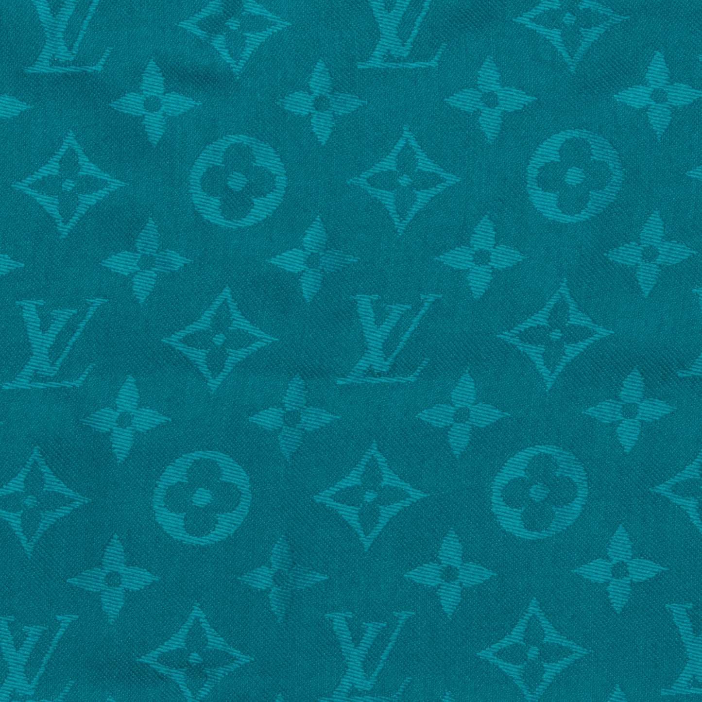 Silk Wool Monogram Shine Shawl Turquoise