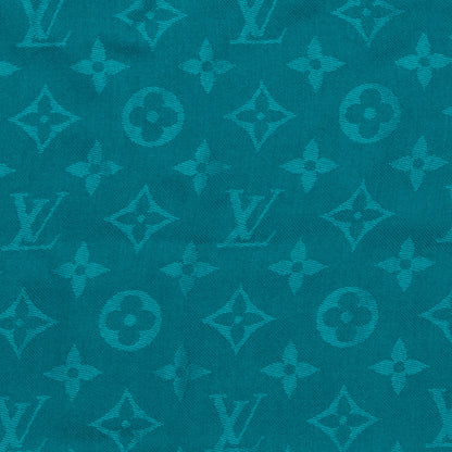 Louis Vuitton Silk Wool Monogram Shine Shawl Turquoise 1 of 5