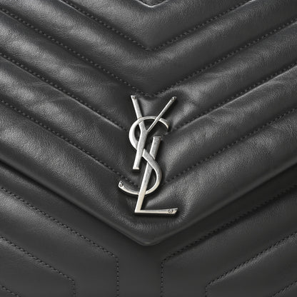 Saint Laurent Calfskin Y Quilted Monogram Large Loulou Chain Satchel Earth 8 of 10