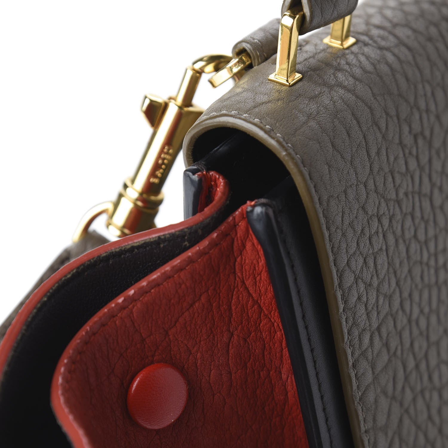 Celine Bullhide Calfskin Grained Nubuck Small Tri-Color Trapeze Taupe 9 of 11
