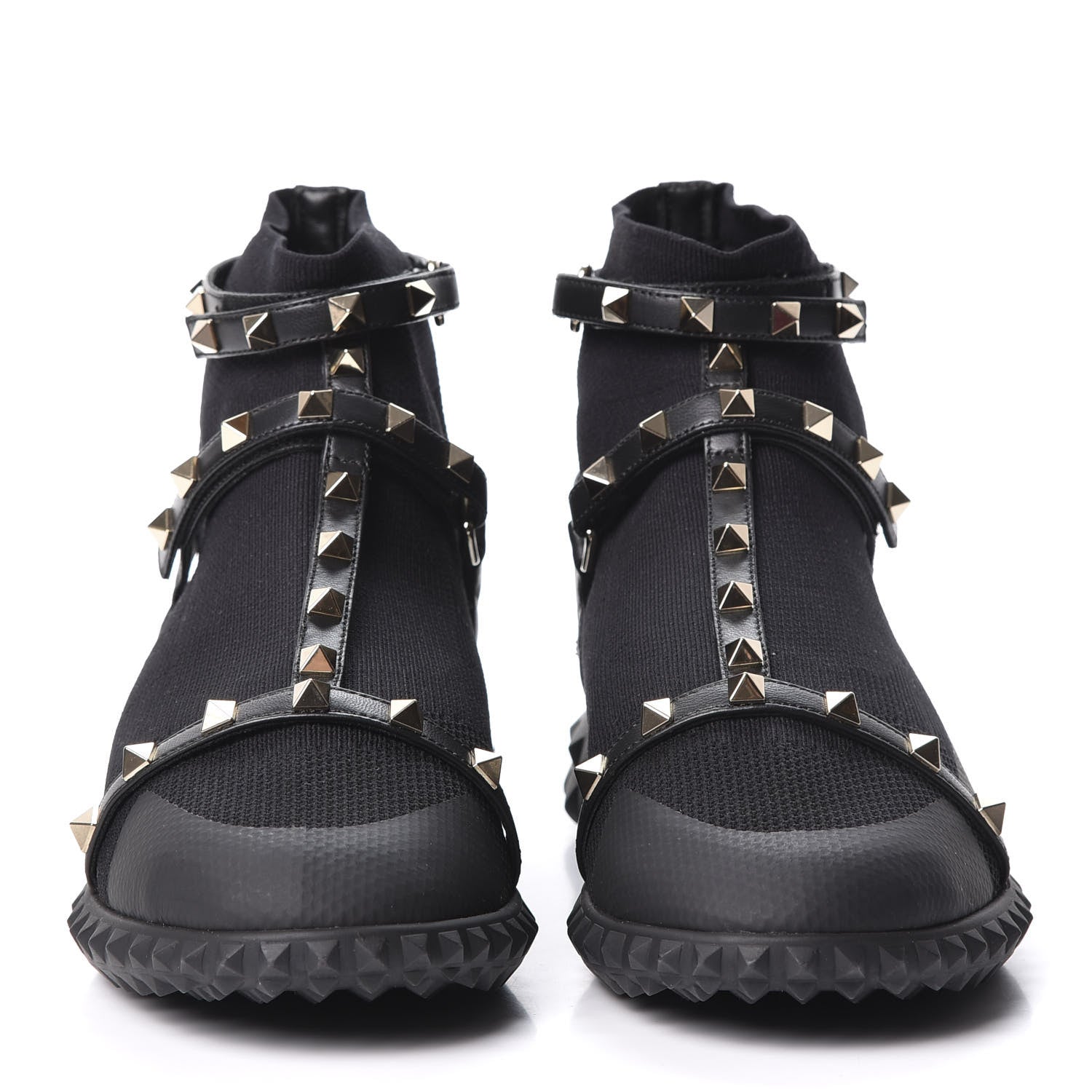 Valentino Garavani Body Tech Knit Rockstud Sock High Top Sneakers 39 Black 2 of 9