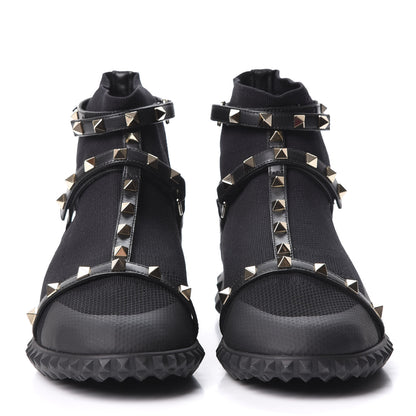 Valentino Garavani Body Tech Knit Rockstud Sock High Top Sneakers 39 Black 2 of 9