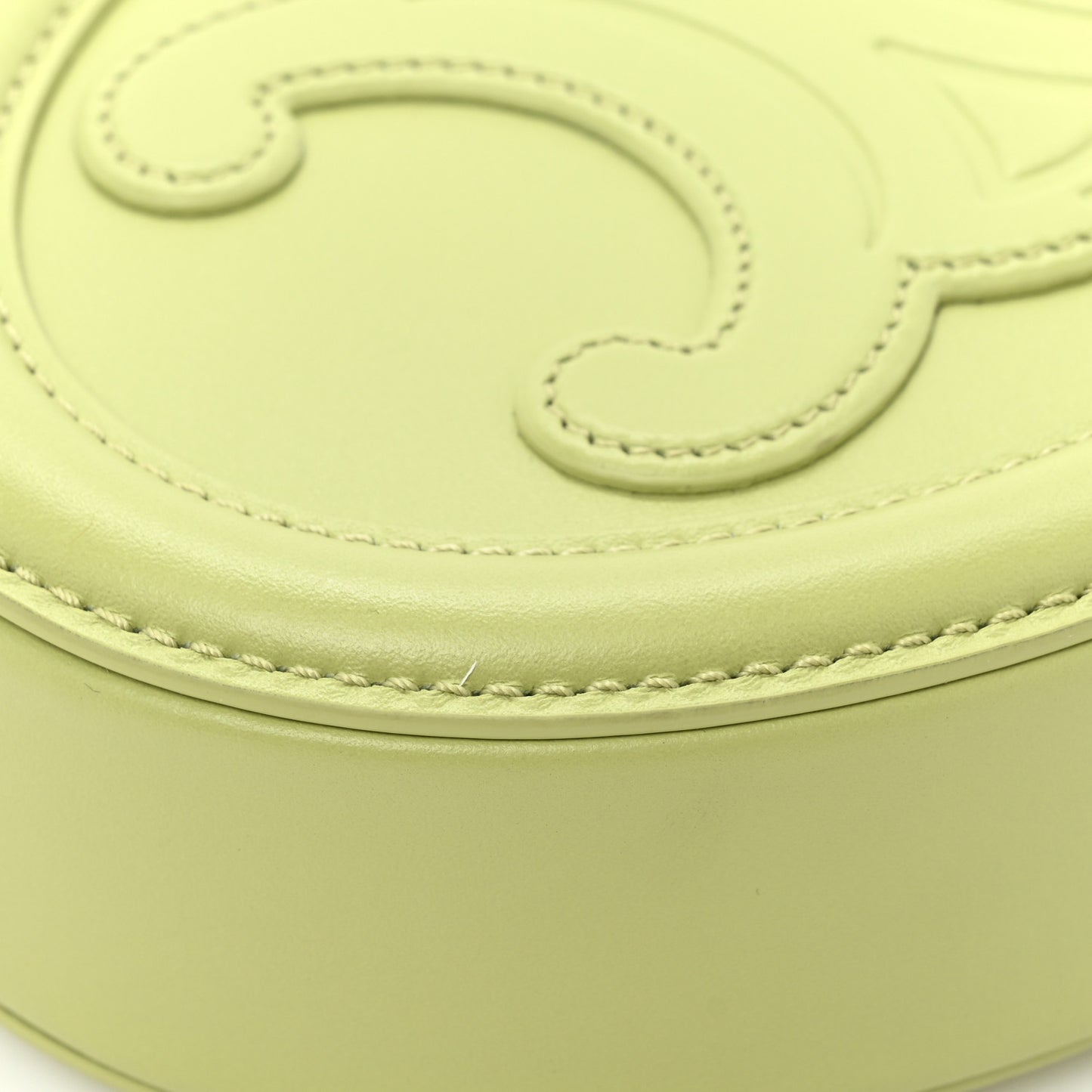 Smooth Calfskin Cuir Small Triomphe Oval Purse Crossbody Light Jade