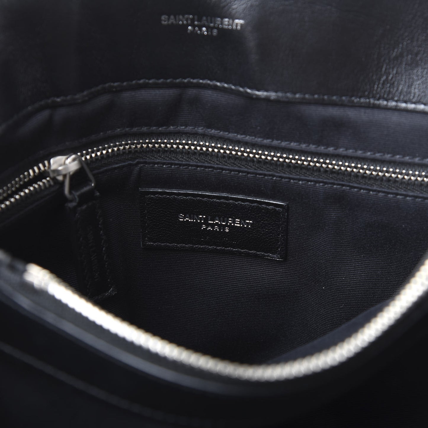 Calfskin Y Quilted Monogram Medium Loulou Chain Satchel Black