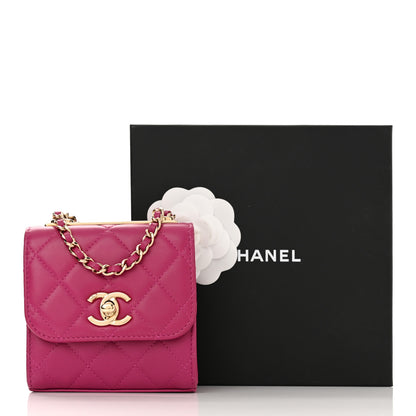 Chanel Lambskin Quilted Mini Trendy CC Clutch With Chain Fuchsia 11 of 11