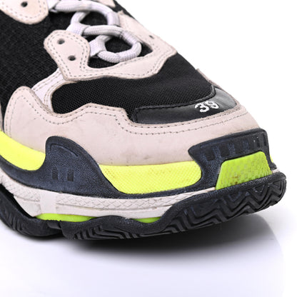Balenciaga Fabric Mesh Womens Triple S Sneakers 39 Grey Black Jaune Fluo 14 of 17