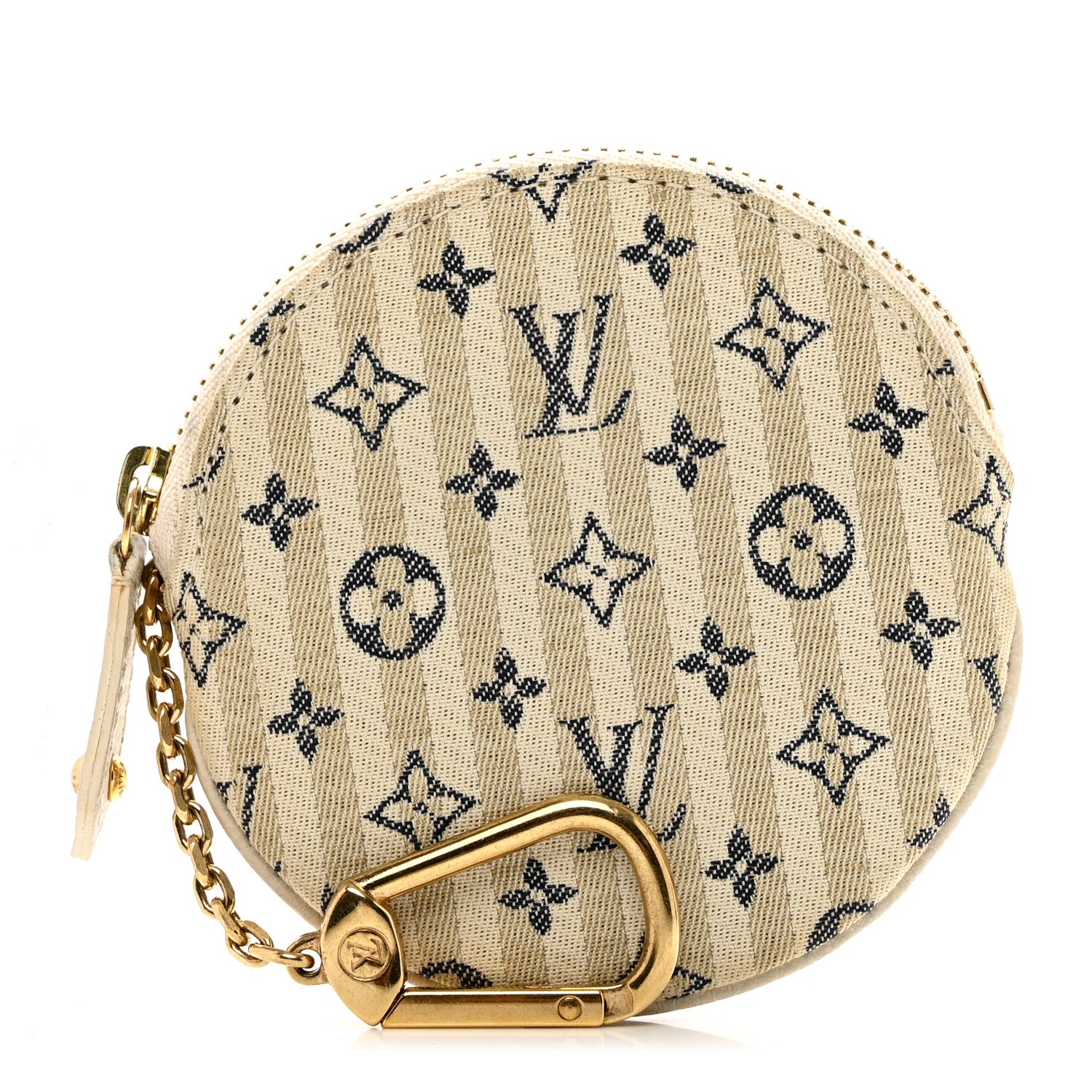 Louis Vuitton Mini Lin Croisette Round Coin Purse Blue 1 of 9