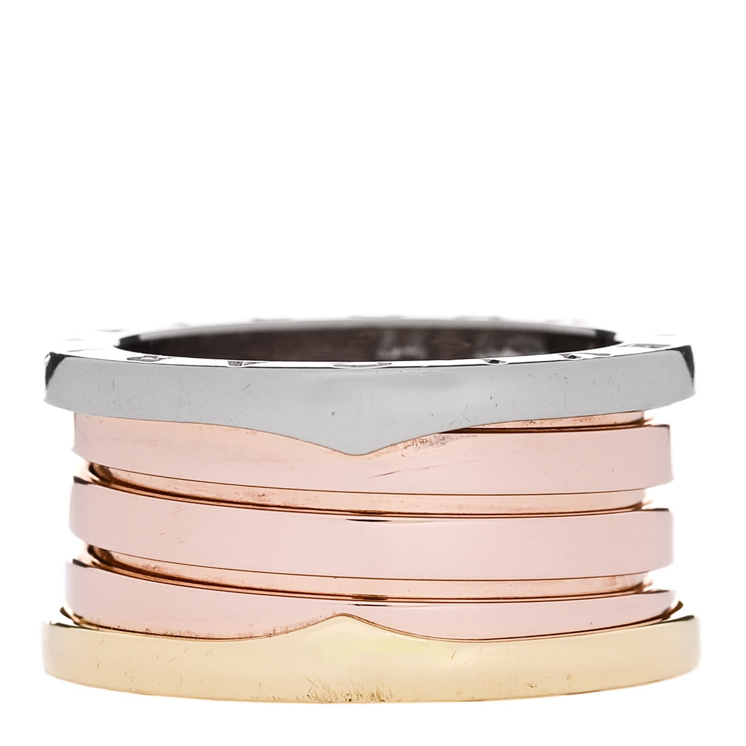 Bulgari 18K Rose White Yellow Gold B.Zero1 Four-Band Ring 54 6.75 1 of 6