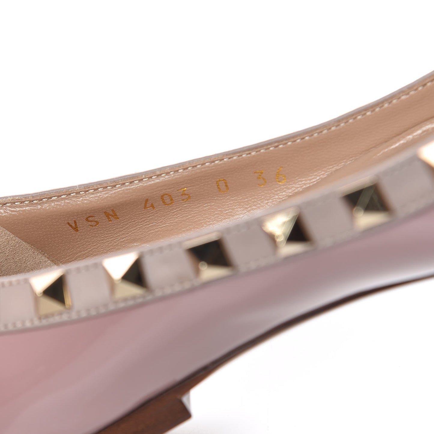 Patent Rockstud Ballerina Flats 36 Lipstick Poudre