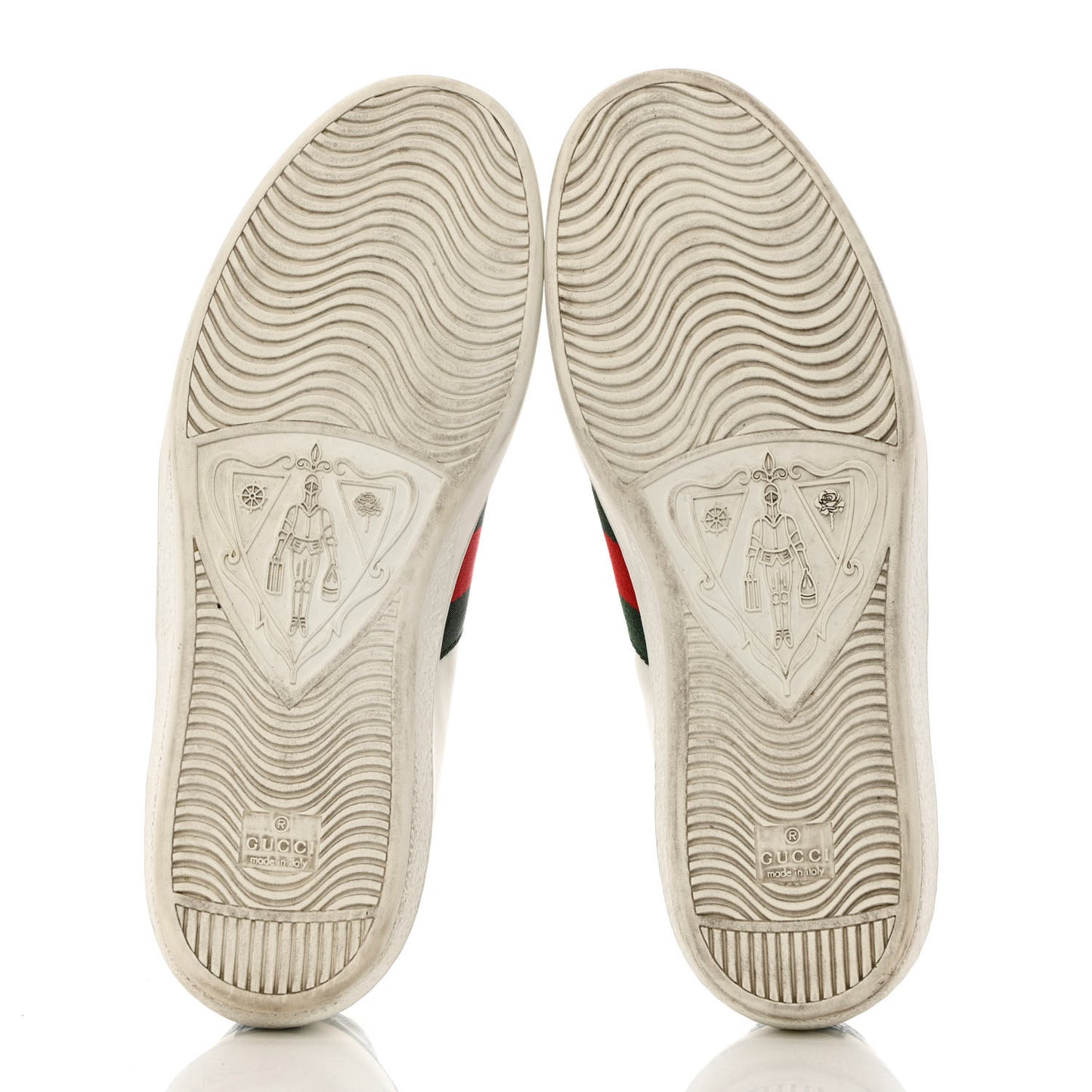 Calfskin Crocodile Web Mens Ace Sneakers 9.5 White Green