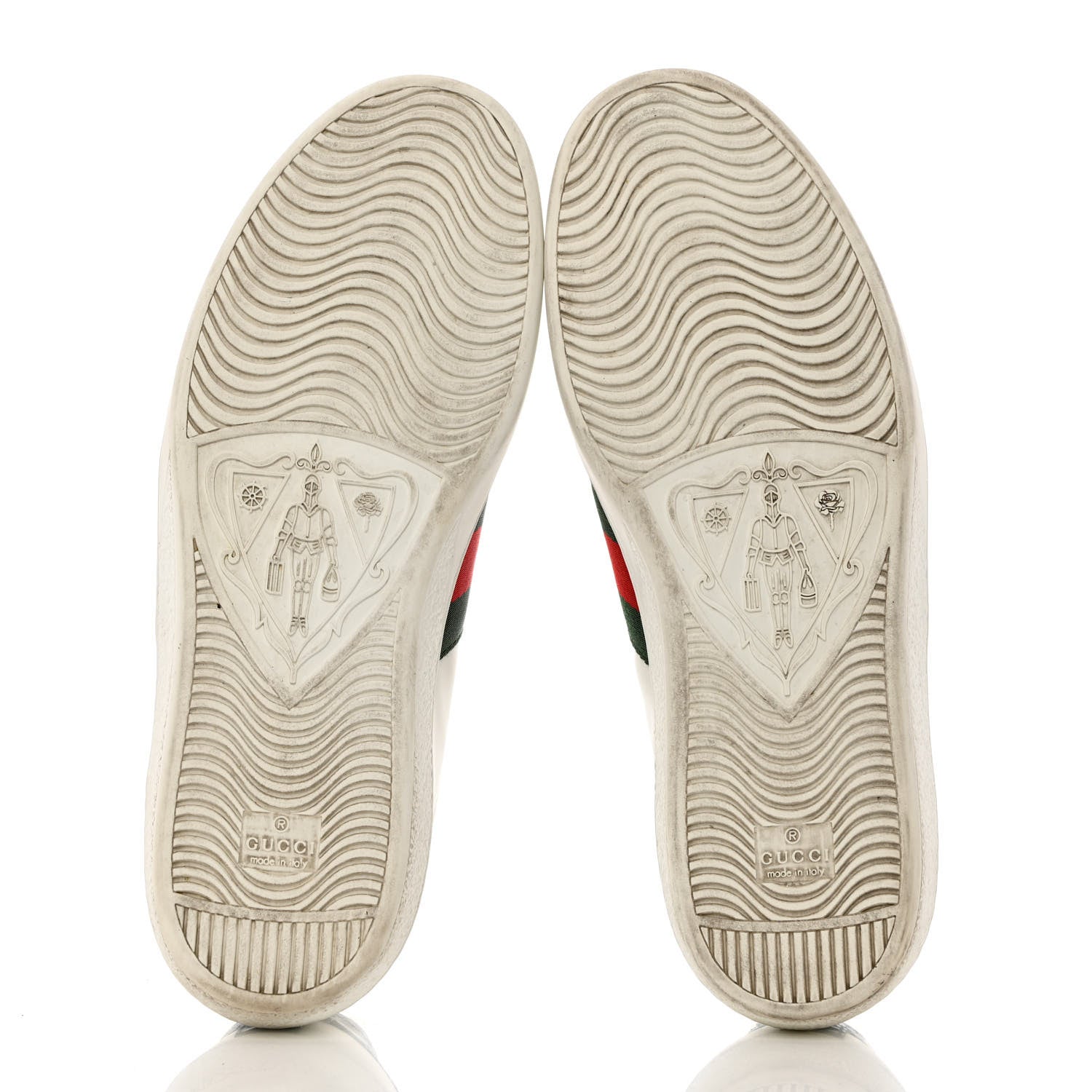 Gucci Calfskin Crocodile Web Mens Ace Sneakers 9.5 White Green 5 of 10