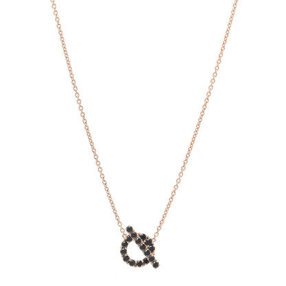Hermes 18K Rose Gold Black Spinel Finesse Pendant Necklace 1 of 6