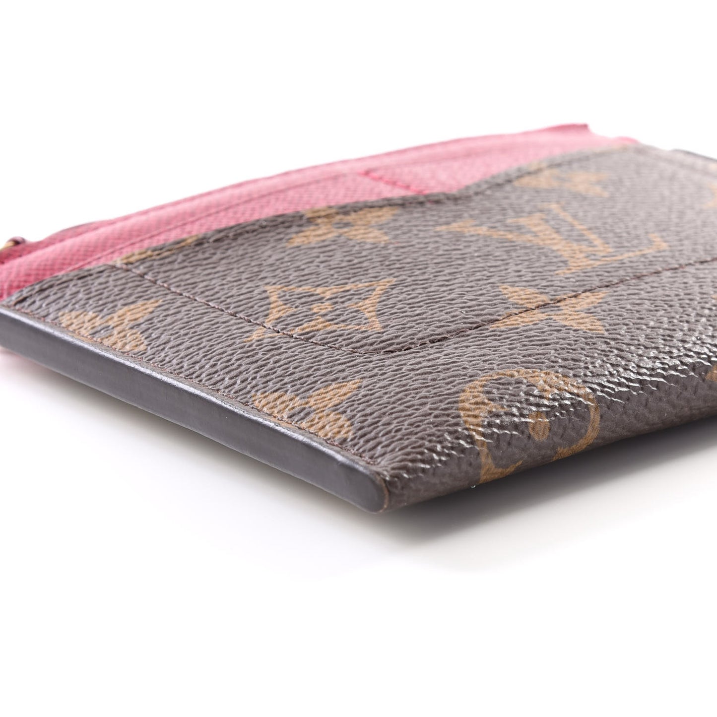 Monogram Zipped Card Holder Fuchsia