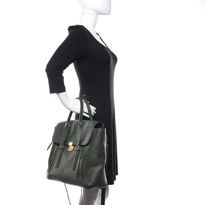 3.1 Phillip Lim 3.1 Textured Calfskin Large Pashli Satchel Jade 3 of 11