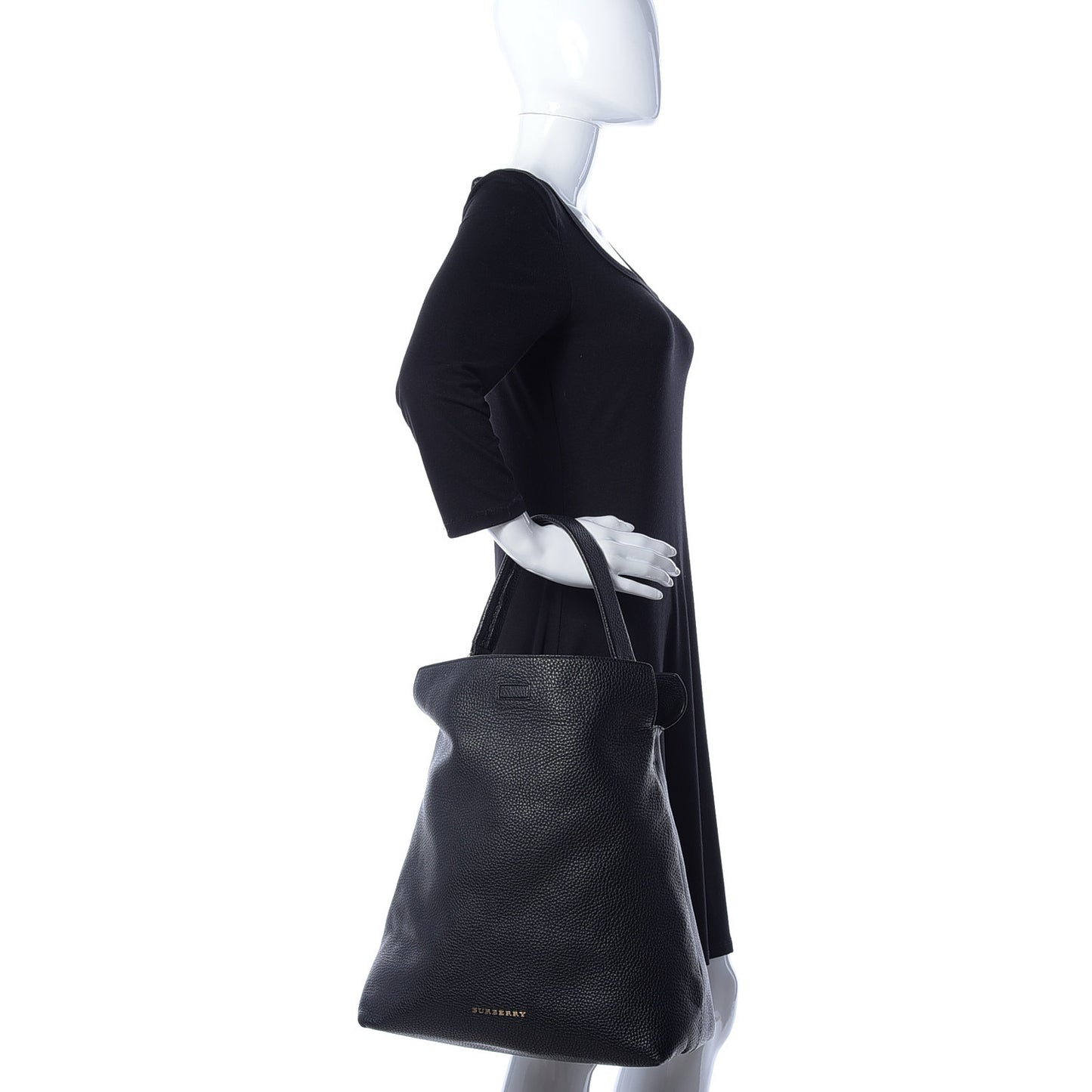 London Grainy Calfskin Medium Cale Hobo Black